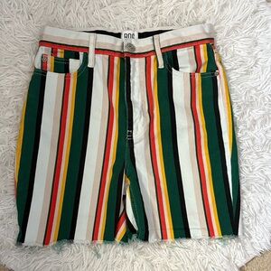 Urban Outfitters BDG Multicolor Striped Jean Shorts Cut Offs